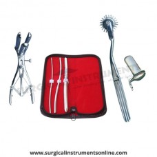 Hegar uterine dilator 3 pieces set,3-4, 5-6, 11-12, wartenberg pinwheel, mathieu speculum, collin large
